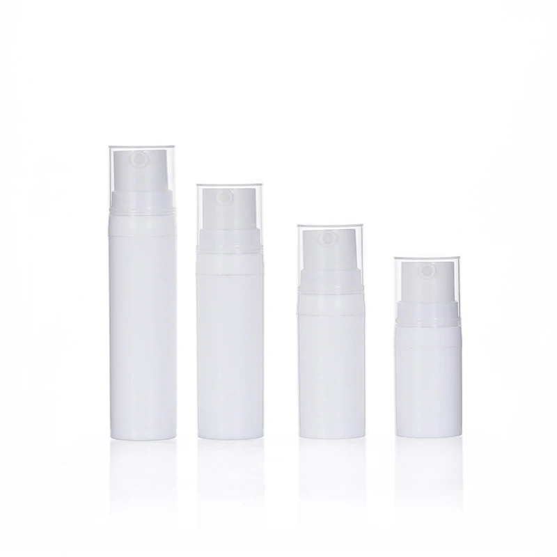 Wholesale customized white small capacity l5ml 10ml 15ml 20ml airless cosmetic packaging Lotion Skin Care Serum bottle with pump