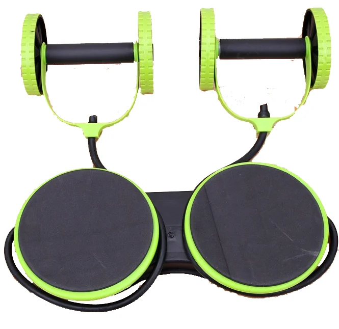 Multi-functional belly double wheel pull dumbbell waist twisting disc exercises ab wheel abs roller for Advanced Abdominal