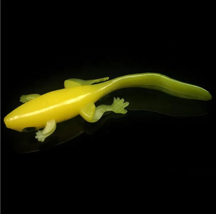 kmucutie 7.5cm 3g Silicone soft salamander with lead hook Luya Soft Bait lizard simulation Soft Bait