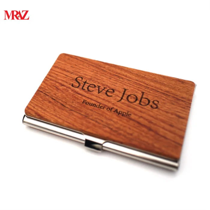 2022 factory china Wholesale wood metal money business card holder case