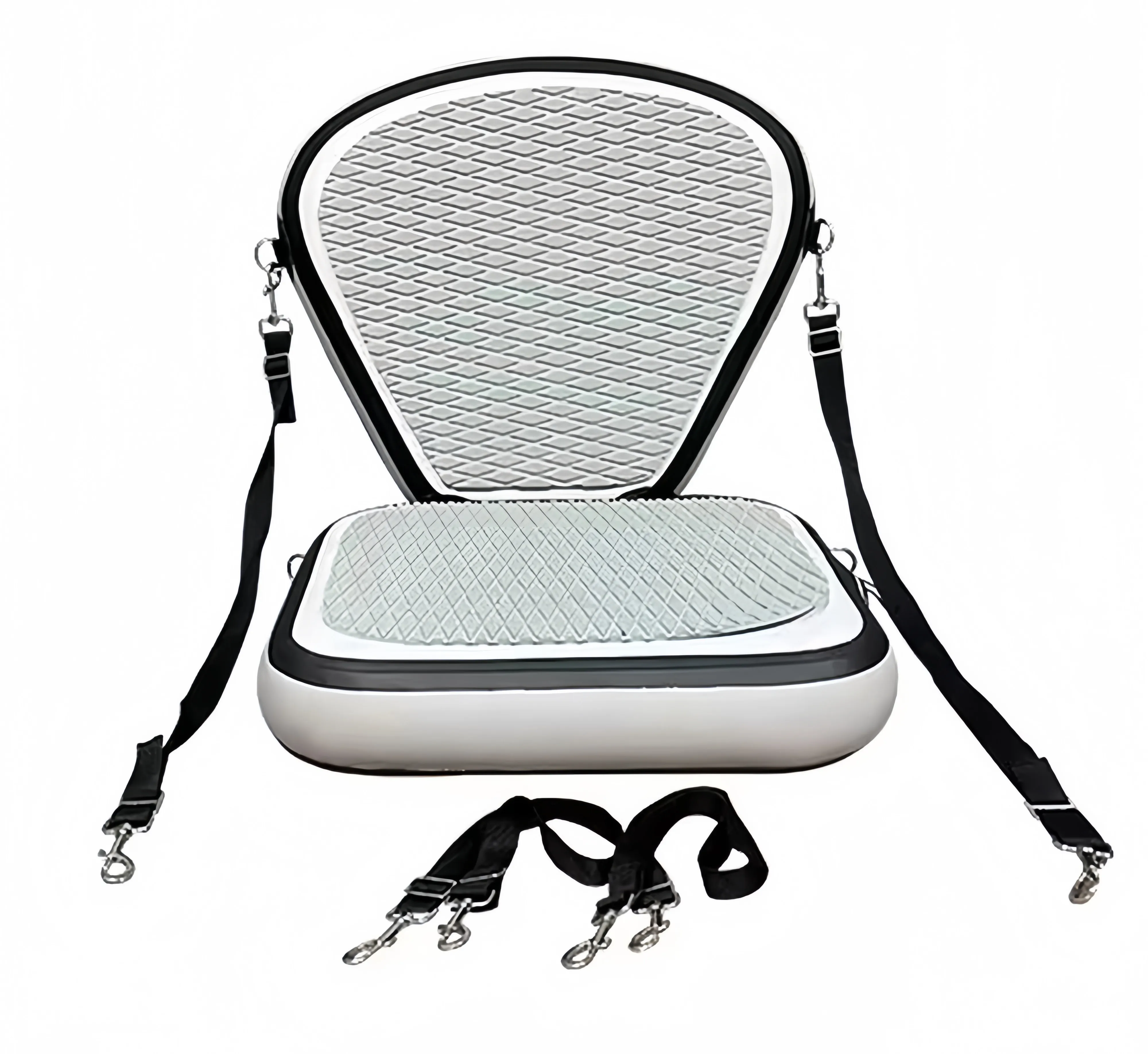 CAMORO PVC Inflatable Cushion Backrest Canoe Kayak EVA Backrest Adjustable Handle Inflatable Backrest for Surfing Fishing