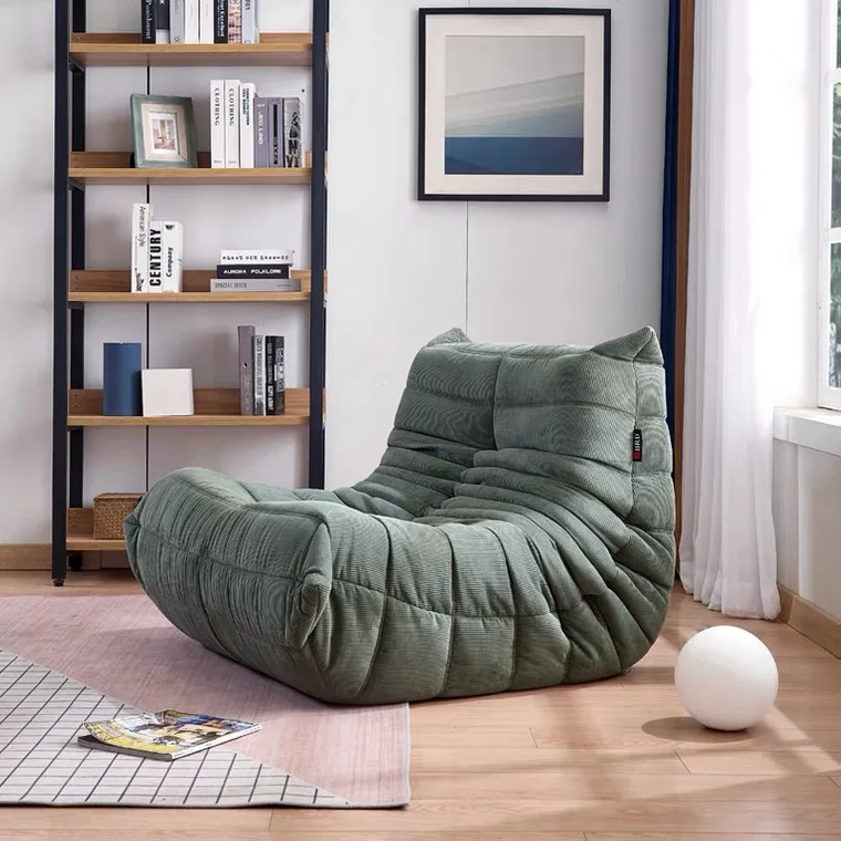 Comfortable and practical design high-density sponge filling simulation microfiber leather floor leisure chair