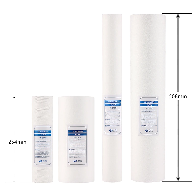 High Flow 10 20 30 40 inch 5 Micron Replace PP Sediment Filter Cartridges For RO Prefiltration