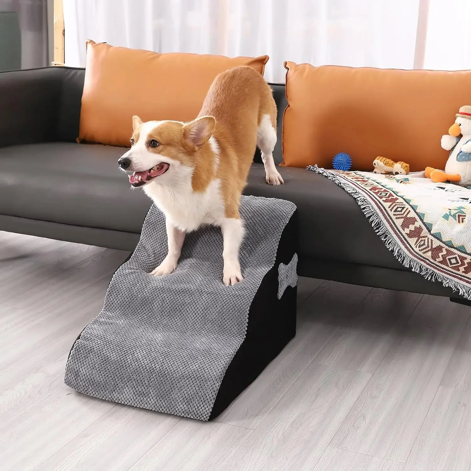 Pet Cat Dog Stairs Dog Ramp for Bed Foldable Pet Stairs with Non-slip
