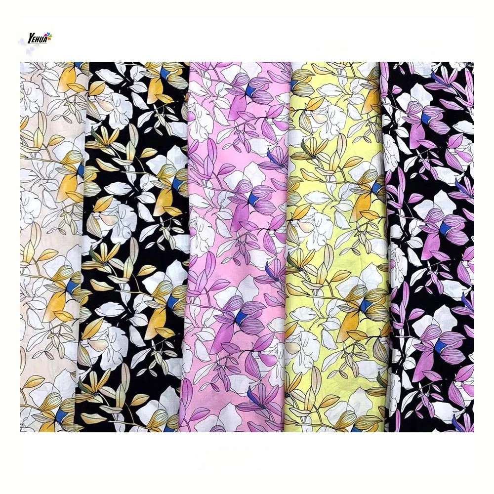 100 Rayon Fabric 45S 95-110gsm Viscose Printed Shirt Dress Fabric Hot Sale For Brazil Peru Argentina market