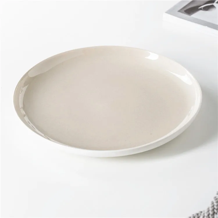Modern minimalism style round home and hotel dish ceramic plate white plate ceramic