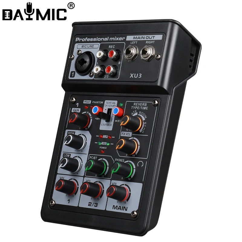 Professional 16 dsp Audio Mixer 4 channels pc audio sound card mixers wireless connection recording