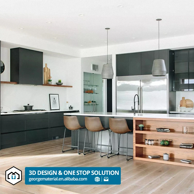 Automatic modular storage particle board cabinet kitchen cupboard lacquer kitchen storage cabinet with soft closing drawers
