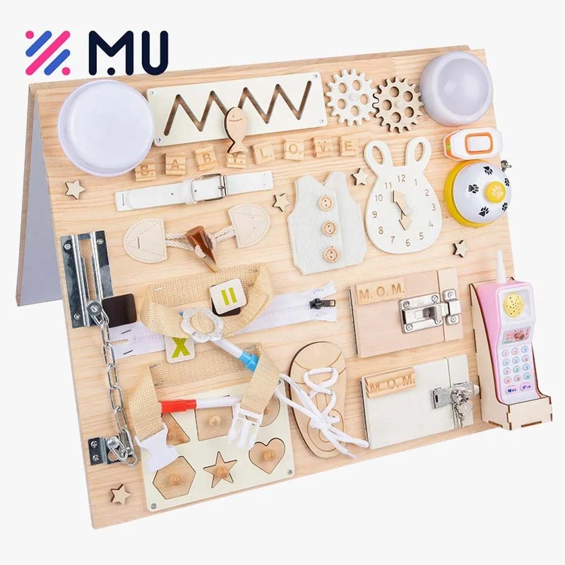 New Design Sensory Activity Board Wooden Toys Montessori Early Education for Kids