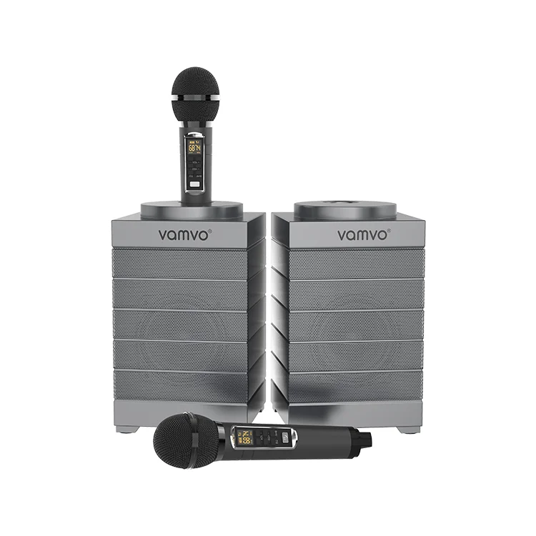 Vamvo VF-302 15W2 rechargeable speaker with 2 wireless microphone with portable speaker system karaoke machine