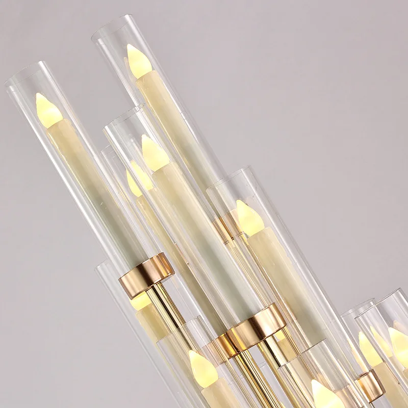 16 Arms Gold Candelabra Metal Candle Holders Stands Wedding Road Lead For Home Party Decoration Metal Candelabra Centerpieces