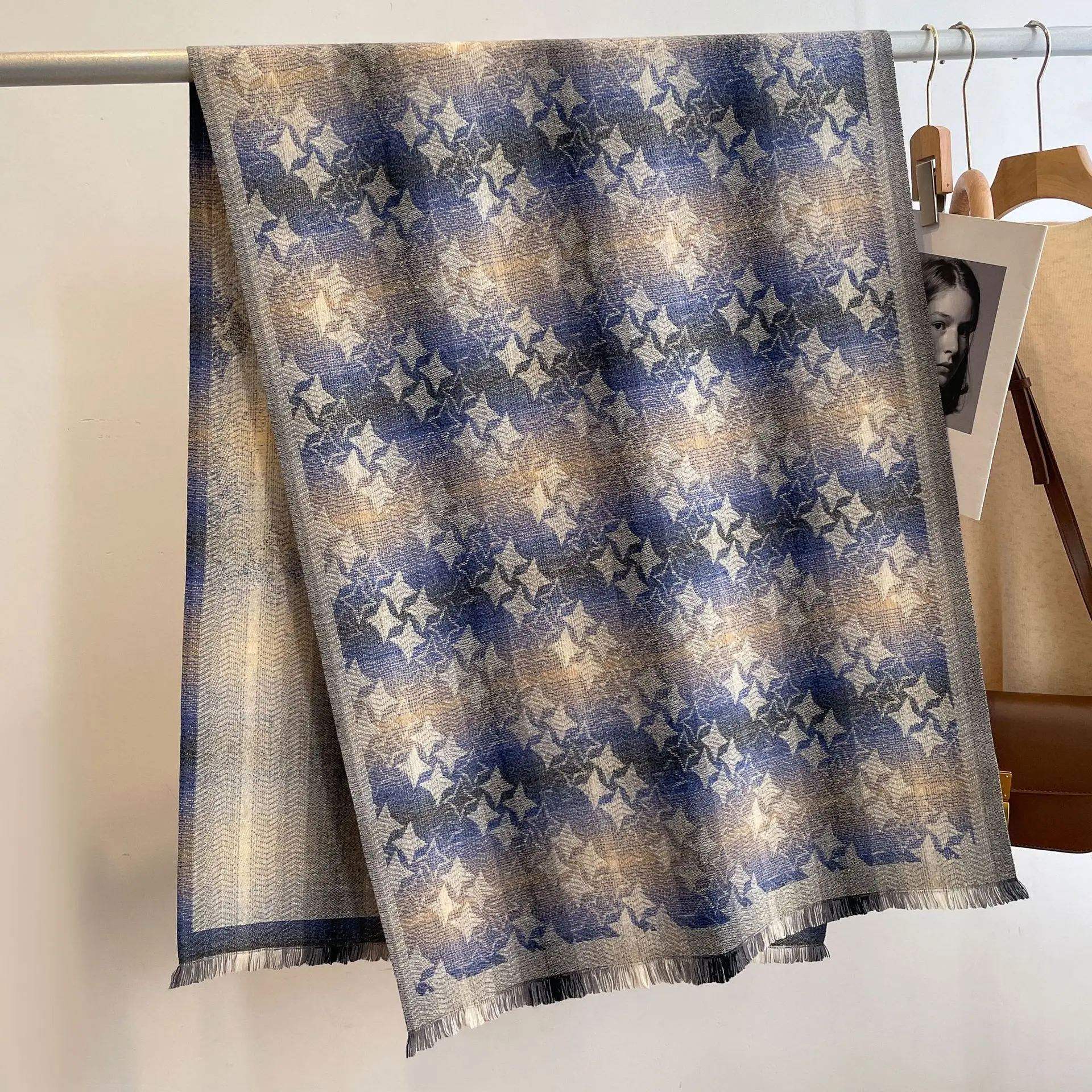 Zipeiwin 2022 Lastest Winter Cashmere Scarf 100% Acrylic  Plaid  Tassel Shawl for Lady