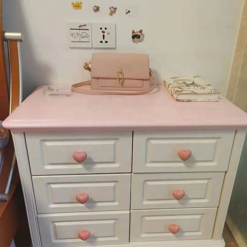 
Oversized Pure Solid Wood 6 drawers Cabinet for Girls Princess Storage Bedroom Furniture American style cheap locker closet 