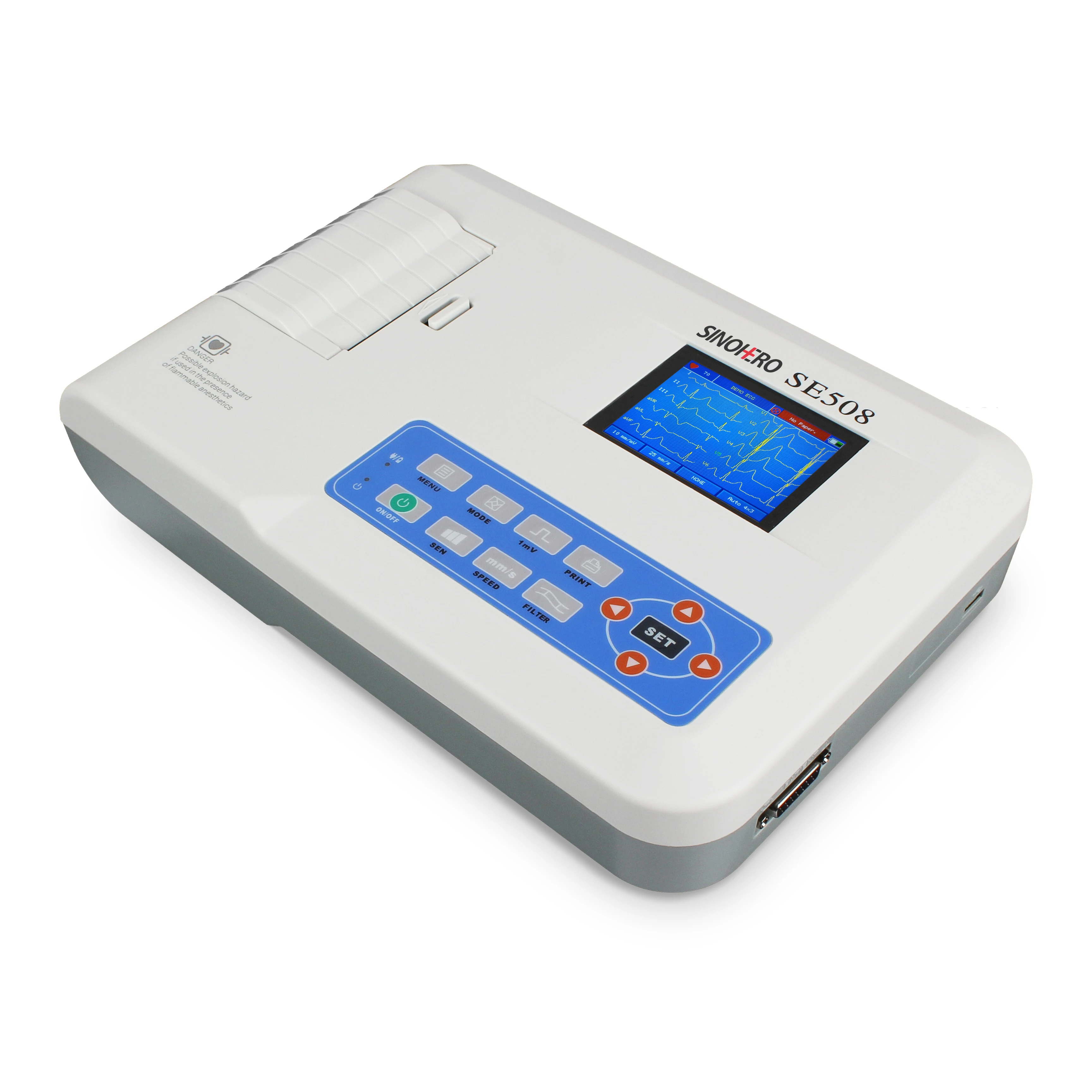 Hot Selling Digital Portable Ecg/ekg Machine Sinohero SE508 12 Leads 3 Channel Ecg Machine Price