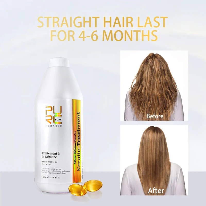 PURC Keratin Treatment Pure Keratin Treatment Anti Frizzy Dry Hair Repair Nourish Brazilian Keratin