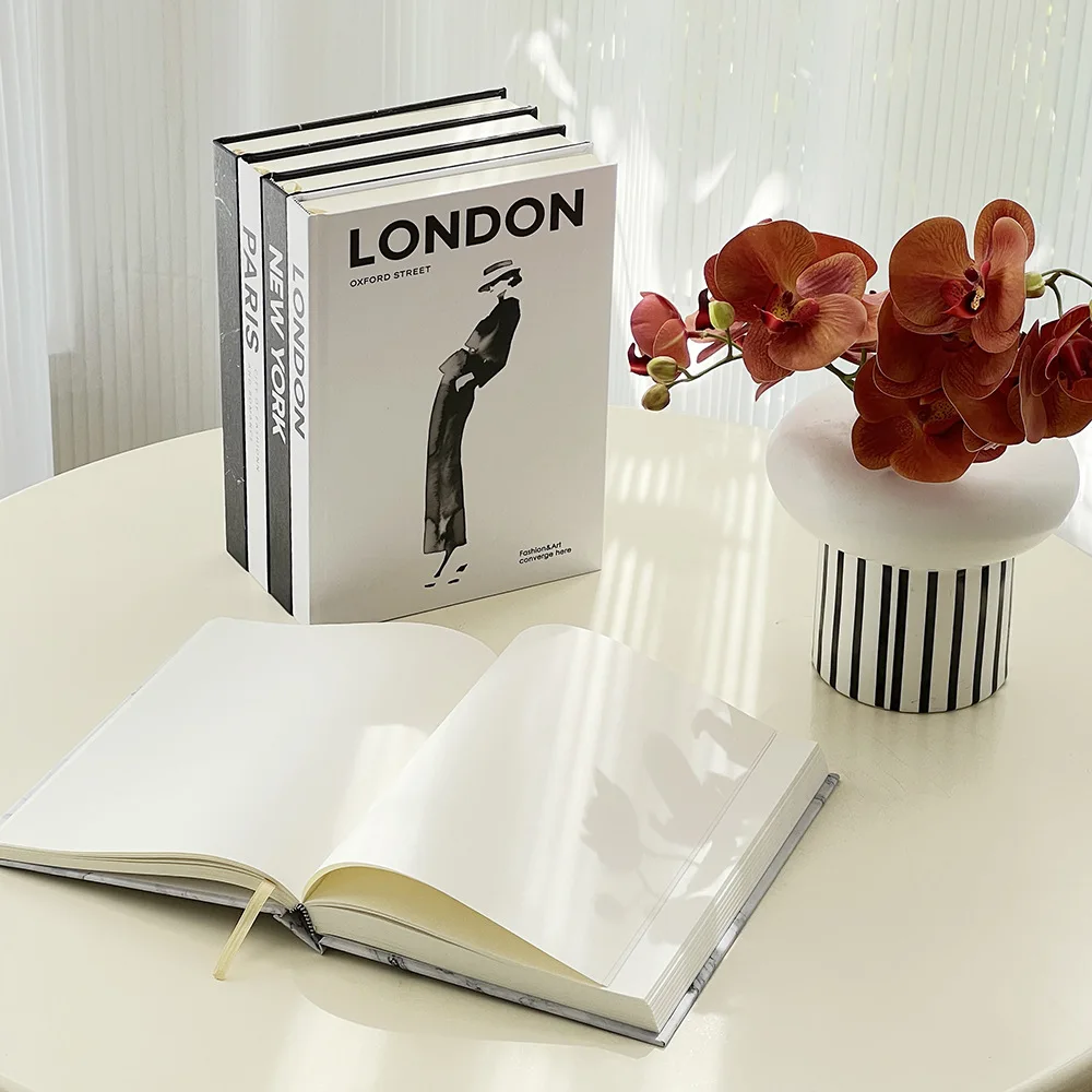 AHMH 2023 hot sale fake book city series simulation book modern simple notebook for hotel model room coffee desktop decoration