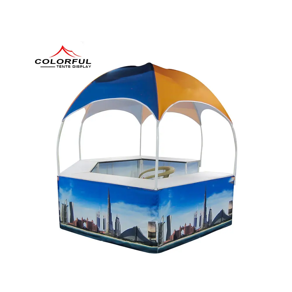 New products collapsible design promotional mall kiosks dome canopy tent with table