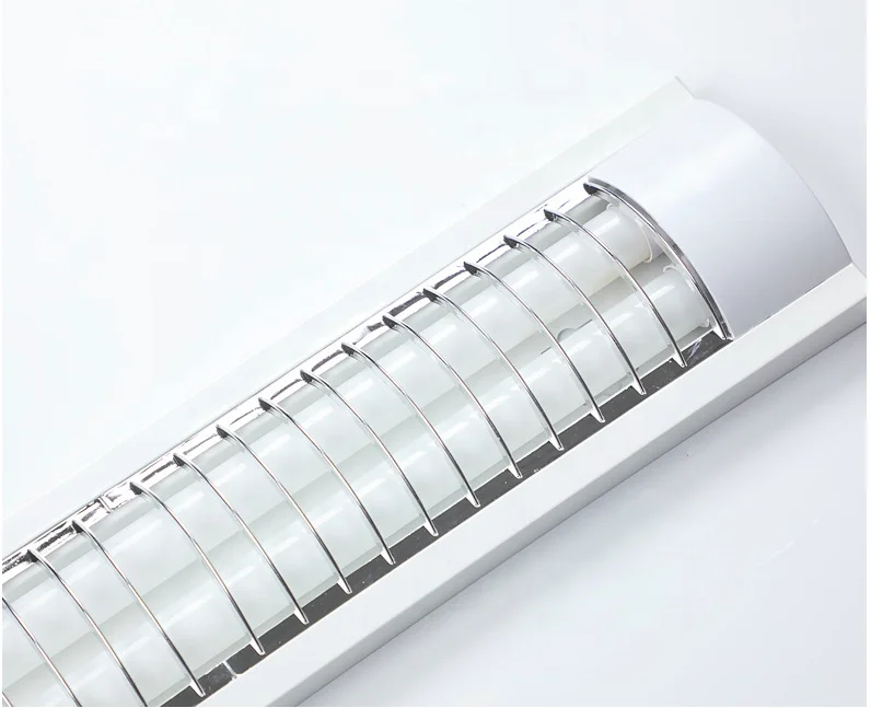 60cm 90cm 120cm integrated design T8 double tube dustproof grid LED fluorescent light cover grille light indoor lighting