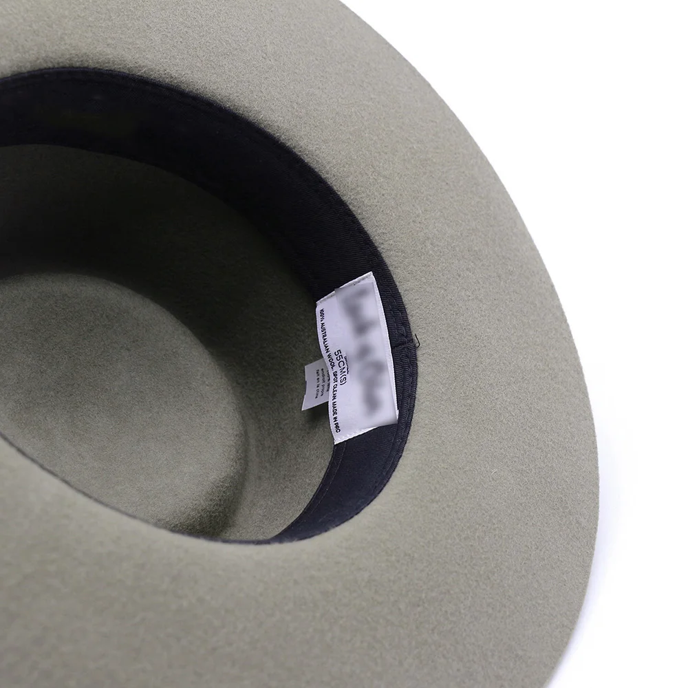  Unisex Panama Wide Brim Wool Felt Fedora with Belt Buckle Jazz Trilby Cap Party Formal Top