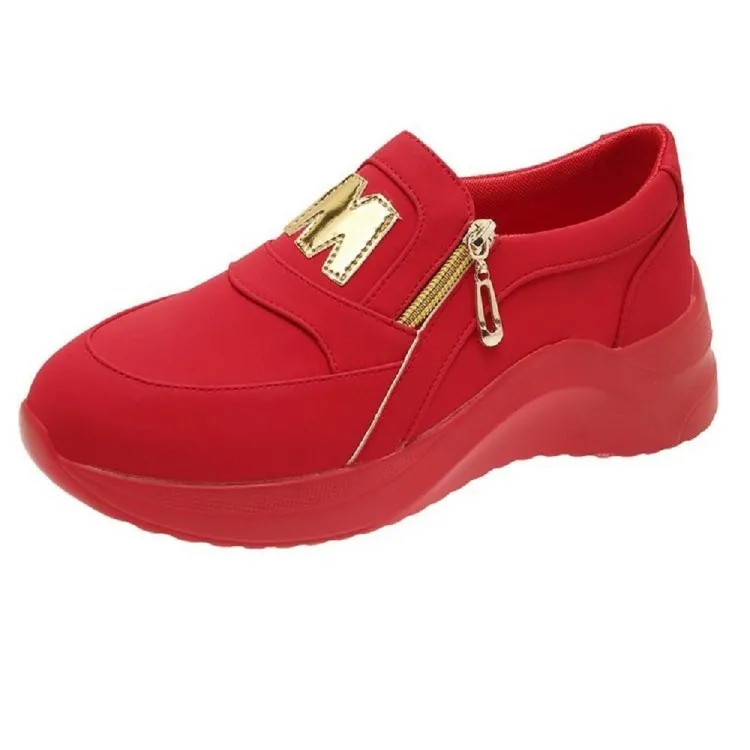 wholesale bulk thick soft sole new large size red sneakers women casual walking shoes sports 2021