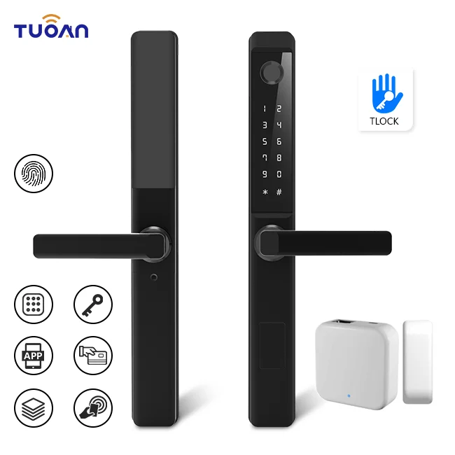 TUOAN TT-F9 Высококачественный водонепроницаемый огнестойкий умный алюминиевый дверной замок WIFI TT замок Bluetooth карта ключ умный дверной замок