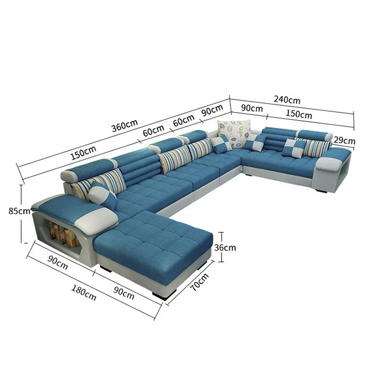 Easy To Move High Quality Modern Simple L Shaped Durable Leisure Sofa Bed Living+Room+Sofas