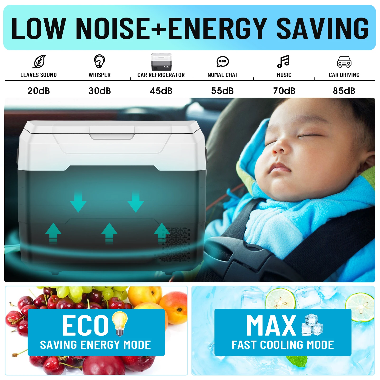 WAYCOOL ALG50 50L R134a/R600a Refrigerant Small Car Cooler Car Fridge Large Refrigeration Unit for Cars