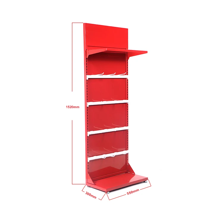 Factory Sale Custom Product Display Rack Adjustable Height Metal Racks Shelves for Shop With Hooks and Shelf