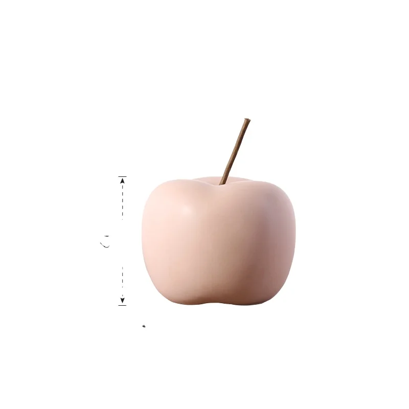 Apple Ceramic Statue Desktop Home Pottery Decoration Fruit Sculpture Apple Model Crafts Decoration
