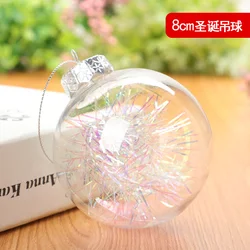 8 см прозрачный подвесной елочный орнамент, пластиковый мягкий декоративный шар 6 см/8 см/10 см