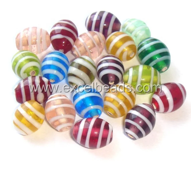 Glass Beads Oval shaped fancy beads wholesale beads for jewelry making