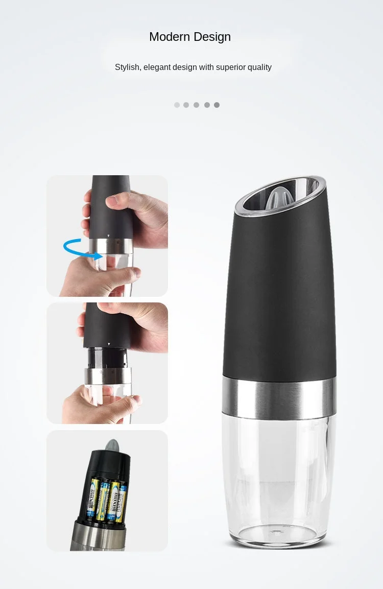 Electric Pepper Grinder with Home Gravity Sensing Technology Household Product