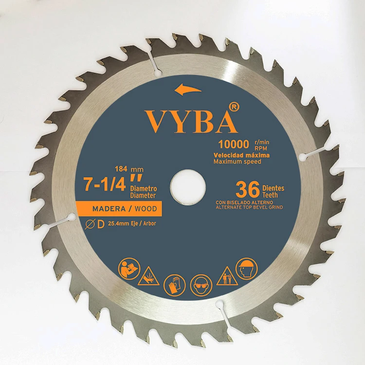 184mm 36T carbide tipped circular mitre saw blade for laminated and MDF cutting