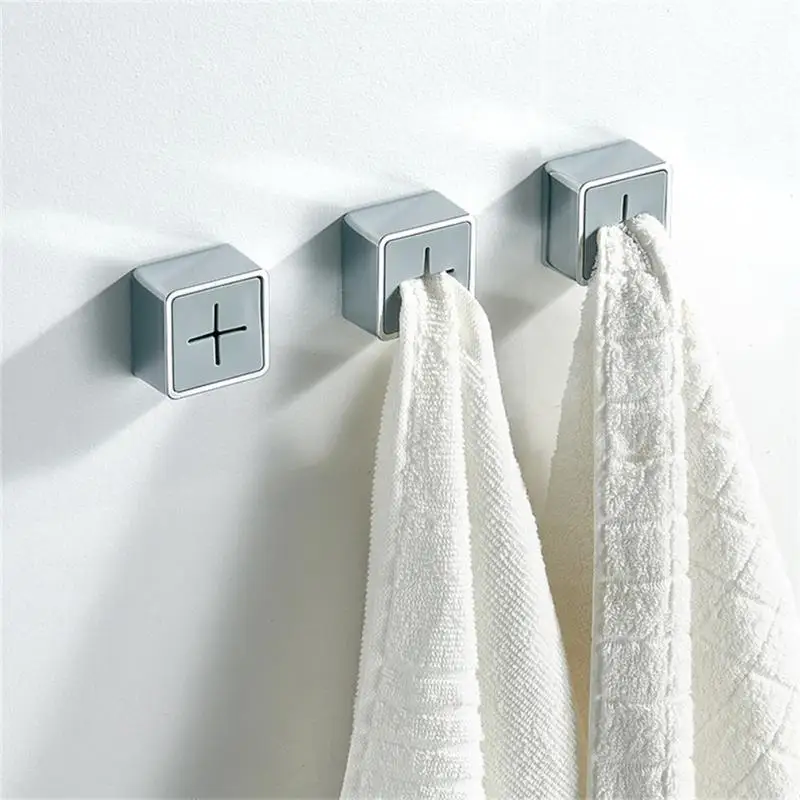 Self Adhesive Towel Plug Holder Wall Mounted Bathroom Towel Hook Storage Rack Waterproof Kitchen Rag Dishcloth Clip Organizer