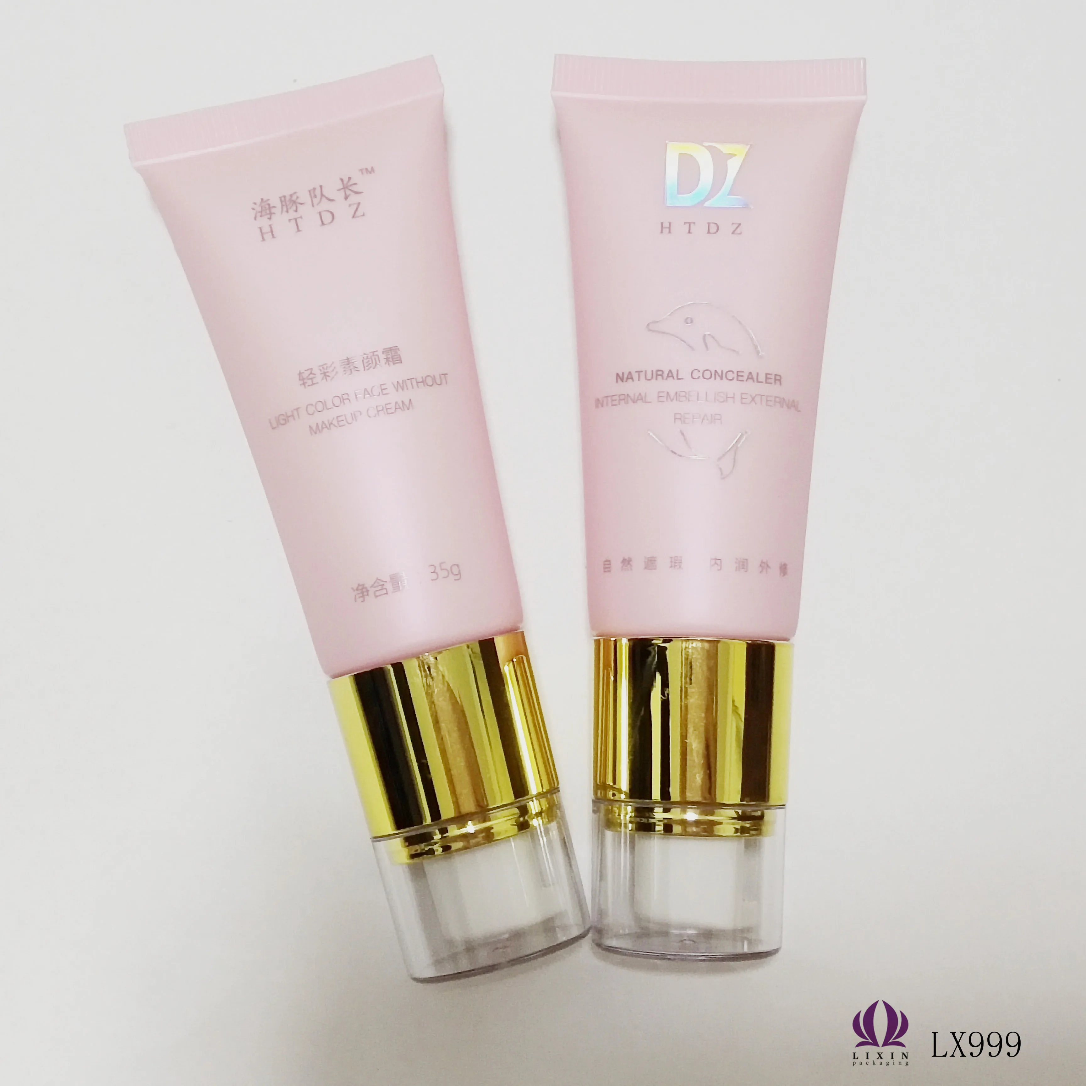 Soft Fibrous Brush Cosmetic Tube With Brush Applicator, Face Clear Plastic Tube Packaging