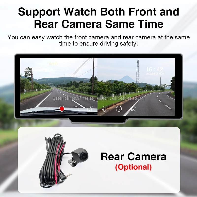 Grandnavi обновленная версия 4K Автомобильный видеорегистратор Carplay Android автомобильный Автомобильное Зеркало DVR навигация