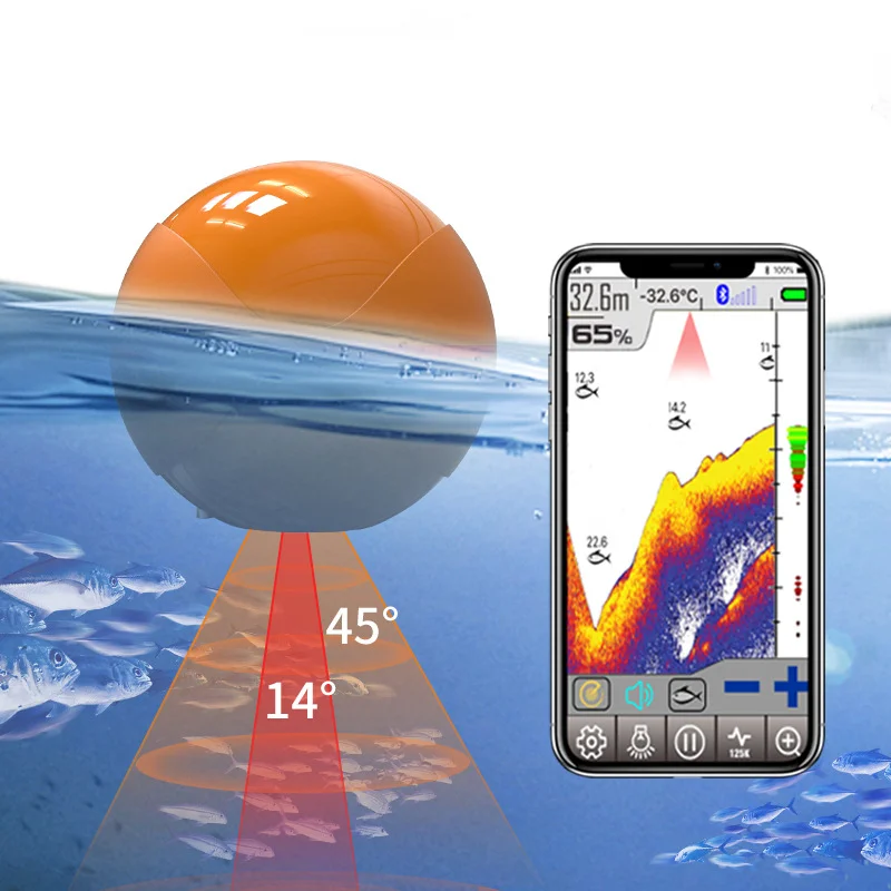 Erchang WIFI fishfinder underwater HD smart cell phone fishing detector dual frequency Fish finder wireless fish finder sonar