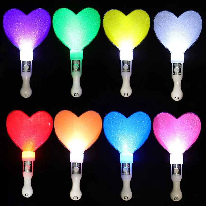 Transparent LED Party supply concert plastic heart shape flashing glow light stick LED light stick