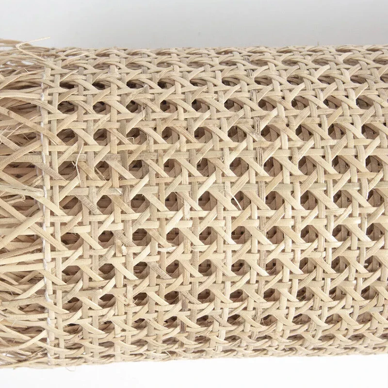 In stock foshan Open mesh raw material woven natural rattan webbing cane roll