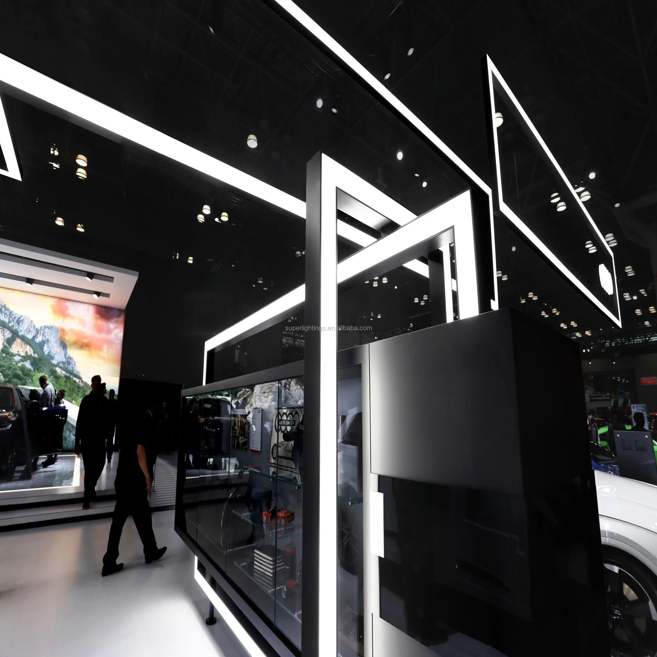 emergency led linear lighting fixture RGBW 0-10V dimmable 4 feet decorative pendant lamp for shopping malls office school