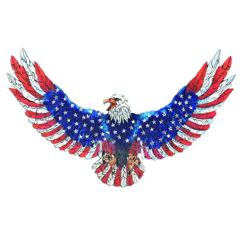 Majestic Eagle Wood Puzzle A5 A4 A3 Customized Full Color Wooden Puzzles Animal Jigsaw