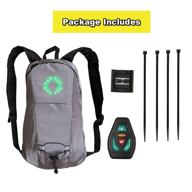 Waterproof Wireless Remote Control Luminous Backpack led Safety Turn Light Backpack Bicycle Backpack Warning Light