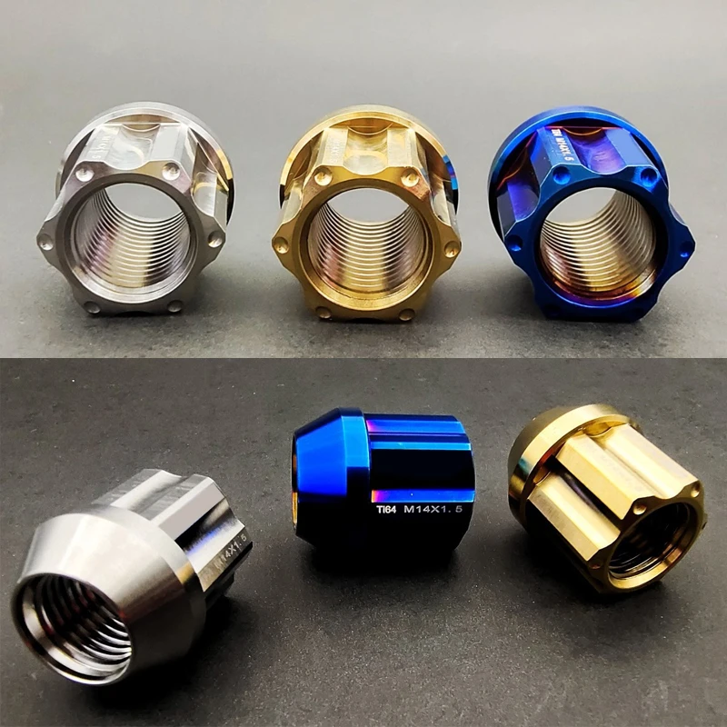 TC4 Racing Wheel Nuts M14 x 1.5 M14*1.25 MM Blue Gold JDM Titanium Lug Nuts