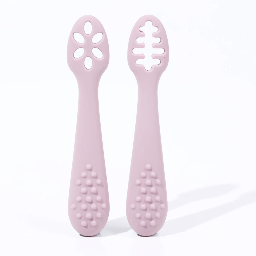 New Product Idea 2024 Infant 6+ Mouths First Learning Babi Feed Spoon Bpa Free Silicon Baby Spoon Set Kitchen