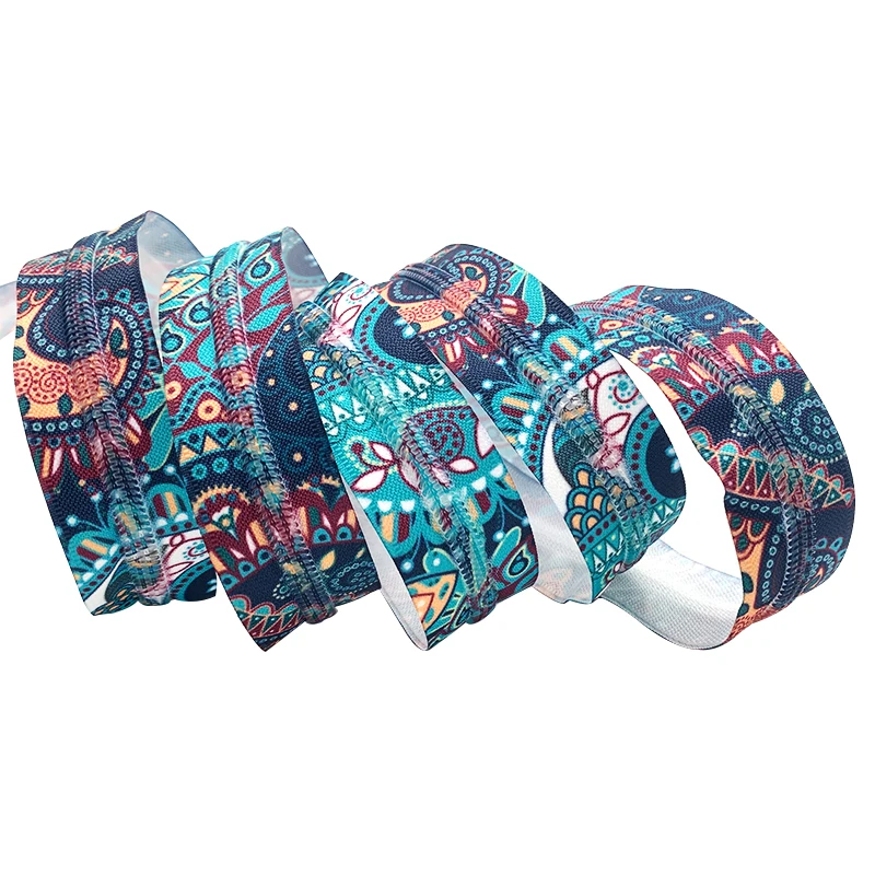 High quality nylon printed zipper teeth long chain roll tape zipper coil bag #5 zipper tape for handbags