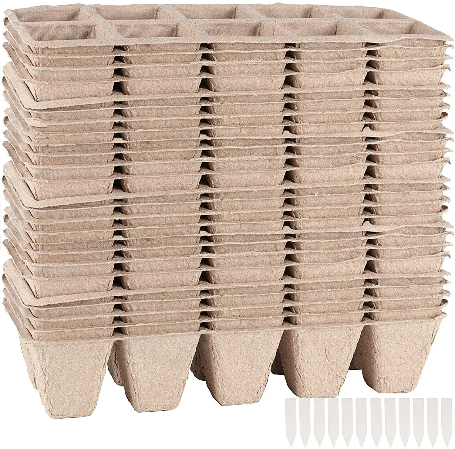 Seed Starter Tray Natural Paper Pulp Peat Germination Trays Seedling Pots Seed Starting Pots can be customized