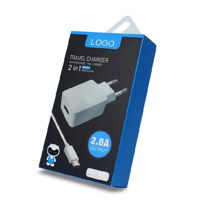 custom printed logo phone charger box packaging