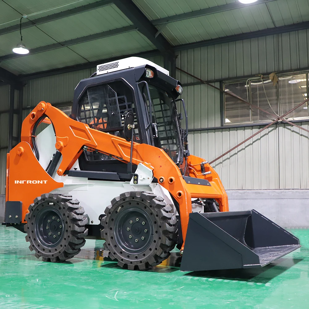 infront 0.8 ton mini loader  agricultural farm bucket with compact front skid steer wheel loader for sale