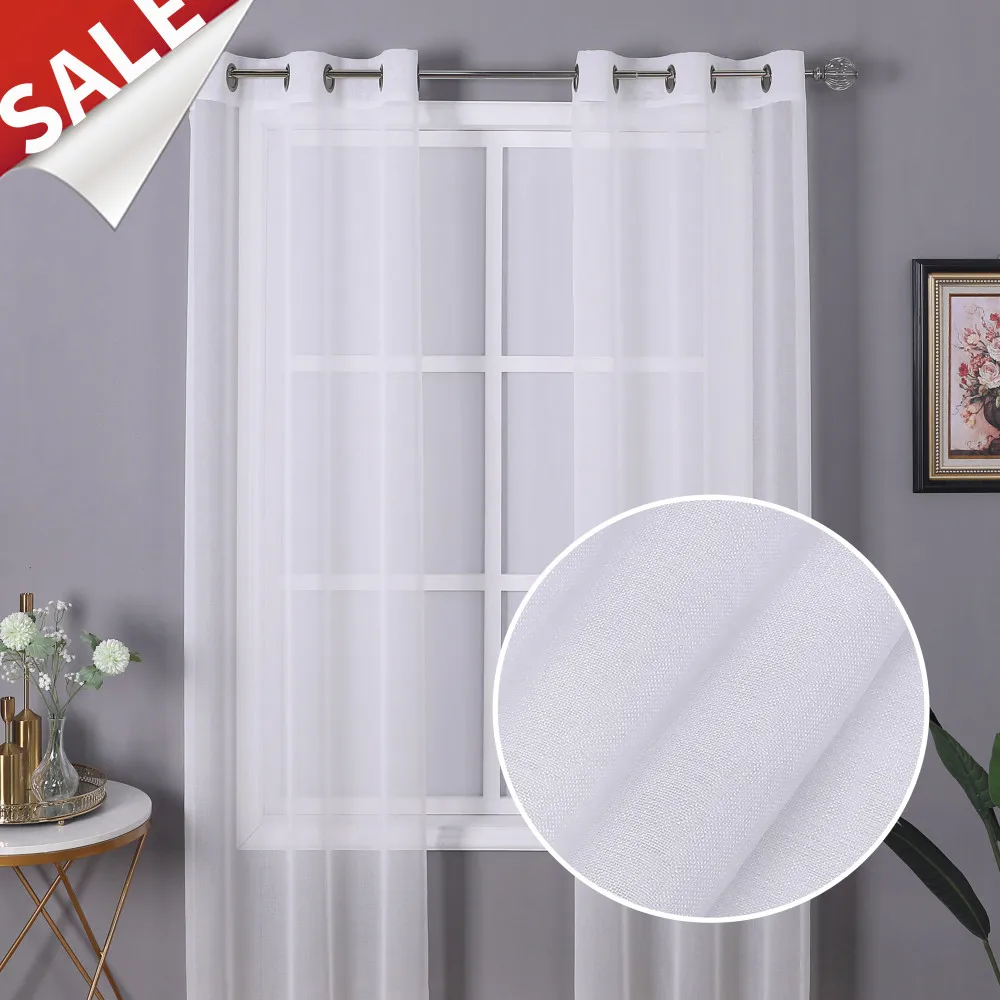 Home Decoration White Sheer Voile Curtain Fabric Weekly Deal Cheap Wholesale Luxury Voile Curtain Panels