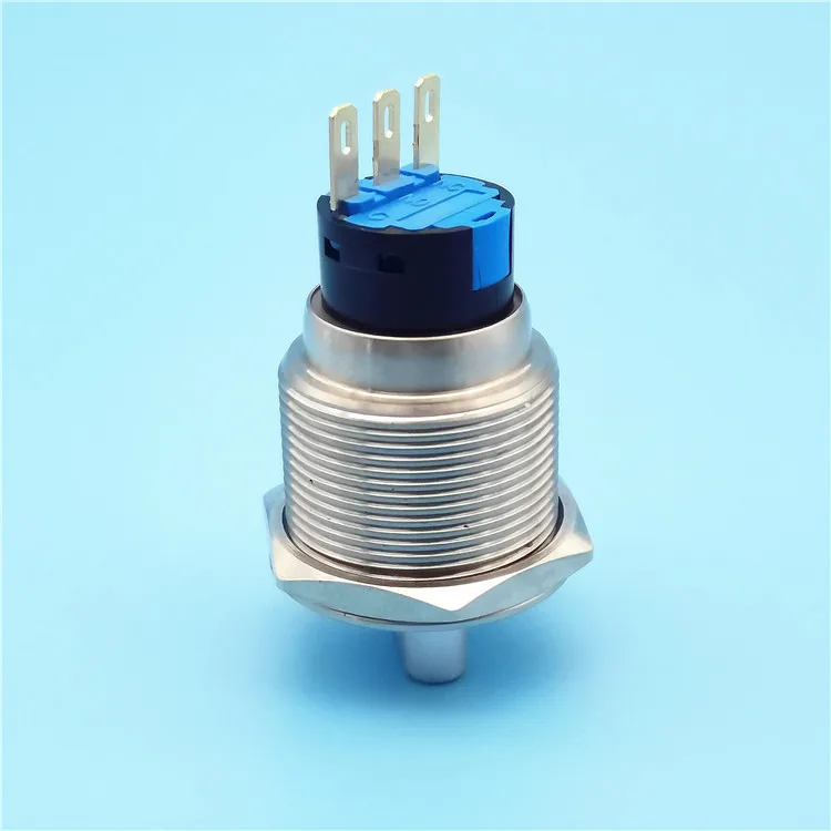 19mm 3/6pins 2/3 position metal rotary selector switch stainless steel push button switch